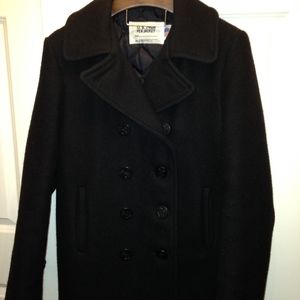 Schott NYC Classic Melton Wool Navy Pea Coat